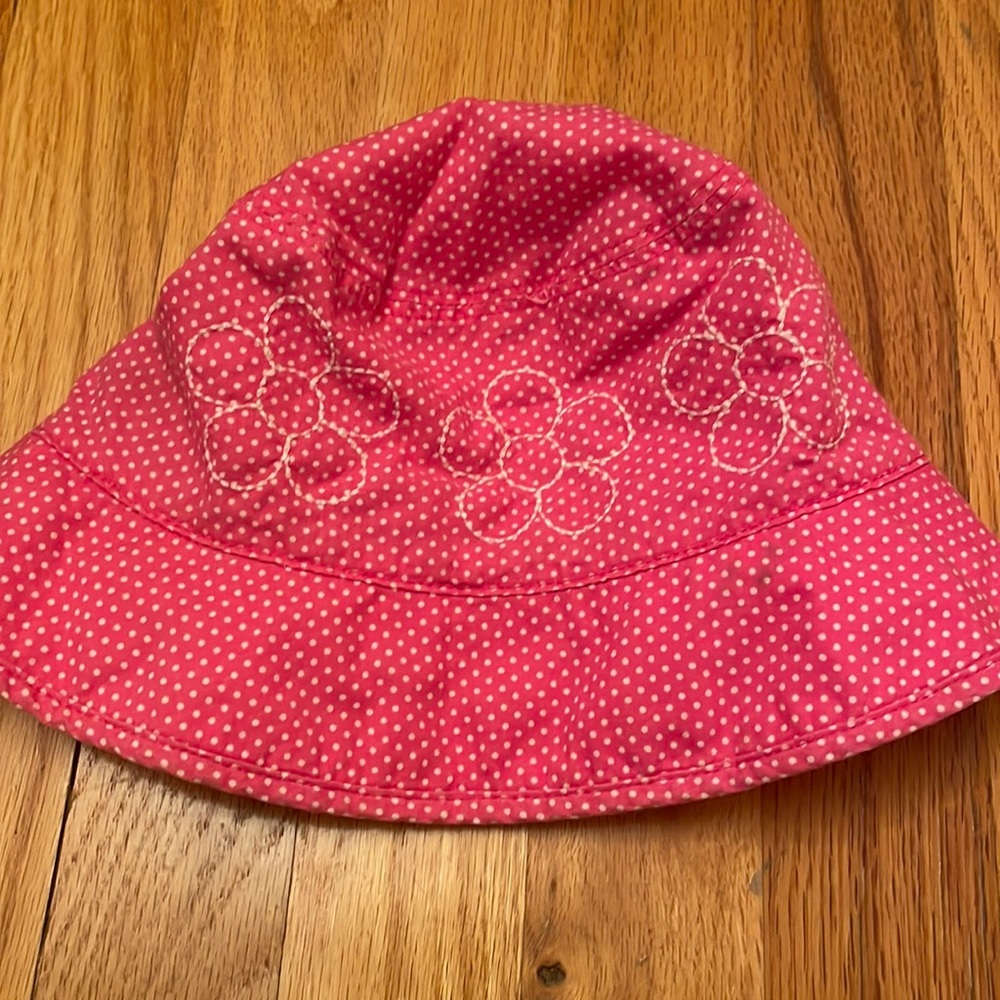 Baby Gap Sun Hat. Size Toddler Girl 2-3 Years.  GUC. Pink /White Dots.